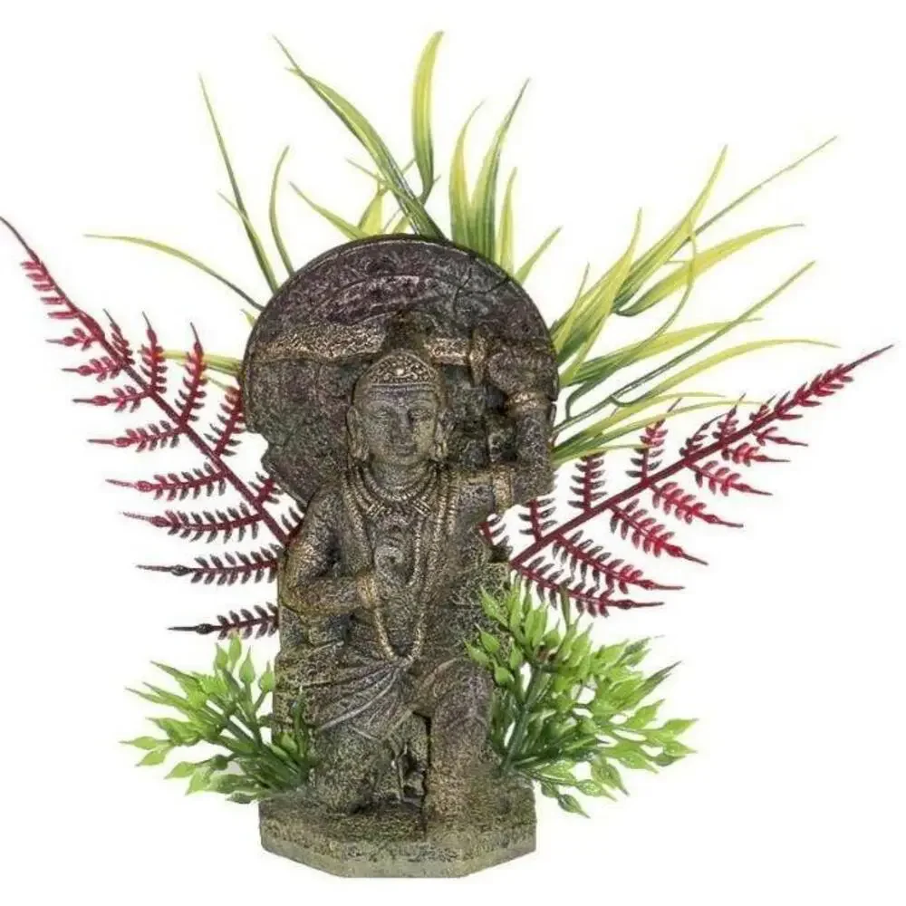 Blue Ribbon Exotic Environments Buddha Warrior with Plants Small